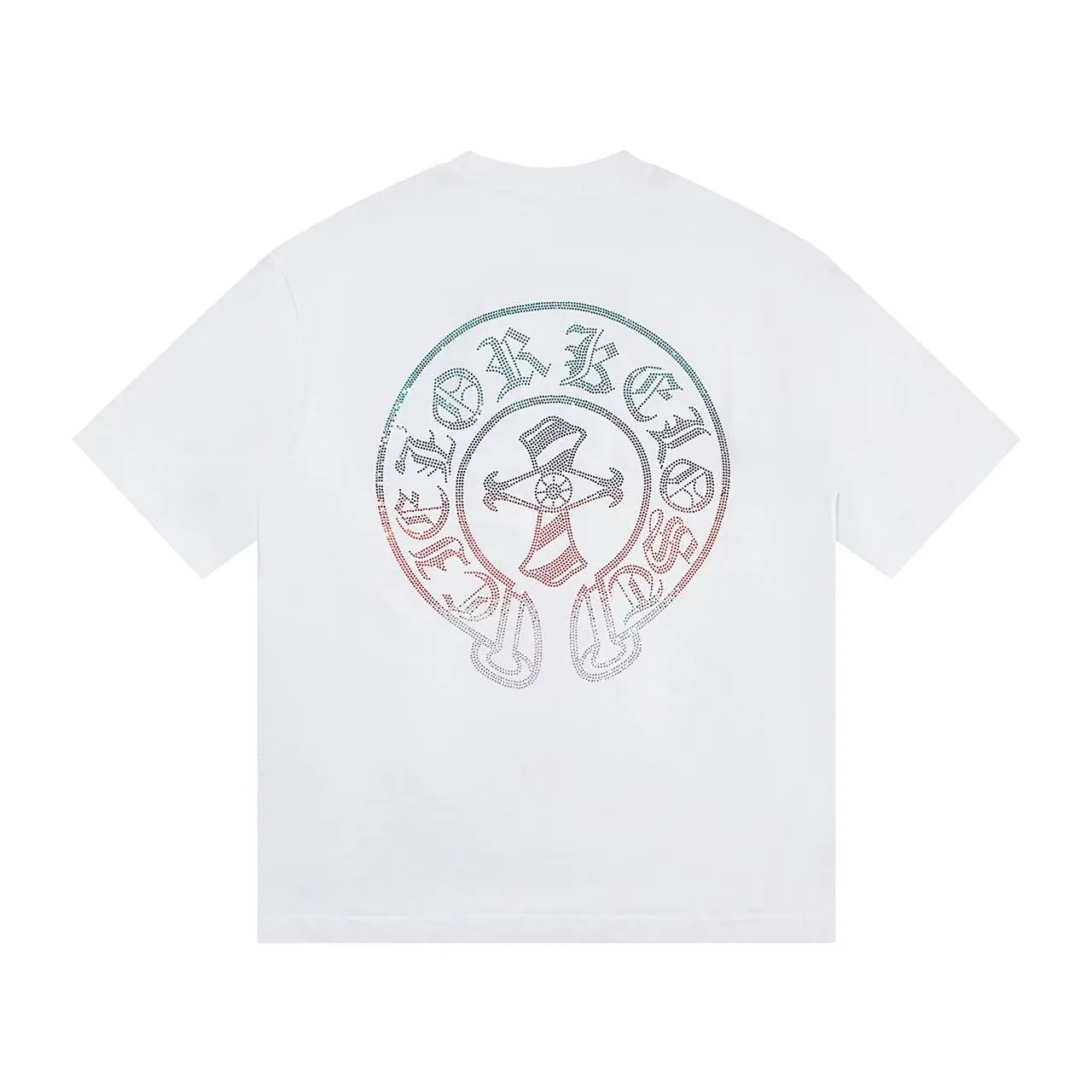 🅿️170 Style: 2025 new Croix heart hot diamond short-sleeved T-shirt Material: High version 300g double yarn combed cotton Size: S～XL Color: White Style number: Z028